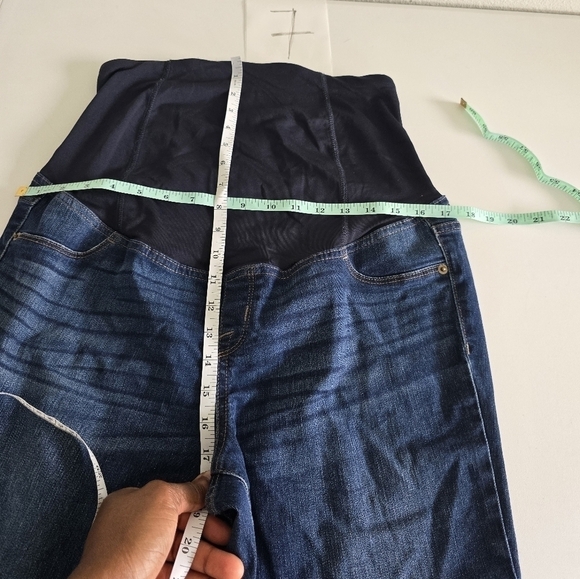 Isabel Maternity Skinny Entubado Jeans 8/29R. Color Dark Blue elastic waistband - Picture 11 of 11